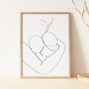 Twins Line Art, Twins Print, Twins Printable, Twins Line Drawing, Minimalist Nursery Print Twins, Twins Nursery Wall Art, Holding Twins Art