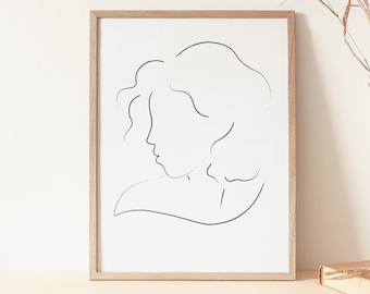 Line Art Woman Print, Minimal Woman Line, Female Poster, Minimalist Print, Woman Line Drawing, Abstract Line Art, Modern Print, Simple Line