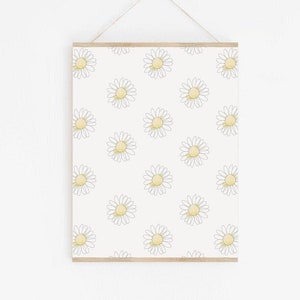Daisy Nursery Print, Daisies Print, Girl Nursery Wall Art, Floral Nursery, Flower Nursery Print, Flower Art Girl Room, Yellow Nursery Print