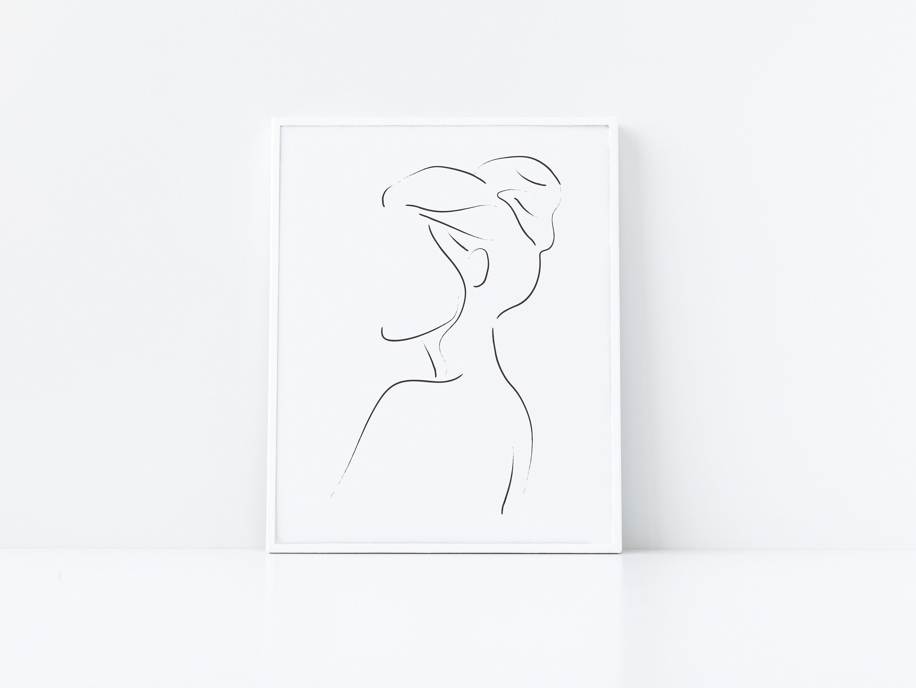 Line Art Woman Poster, Minimal Woman Line, Female Poster