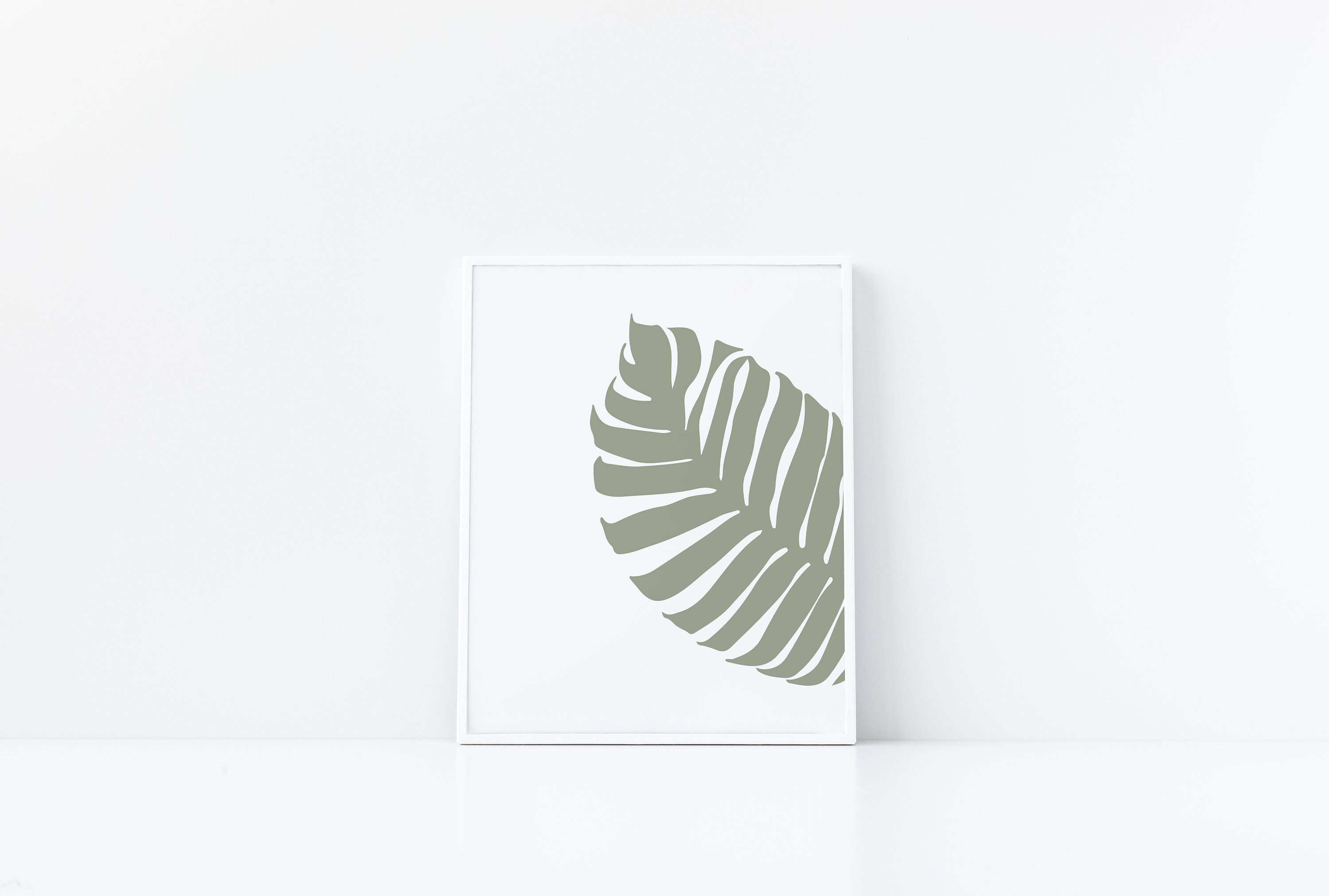 Abstract Botanical Line Art Palm Leaf Print Printable Wall | Etsy