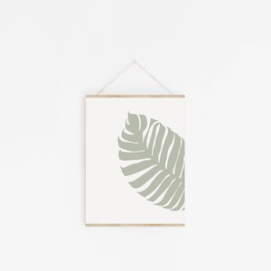 Abstract Botanical Line Art Palm Leaf Print Printable Wall | Etsy