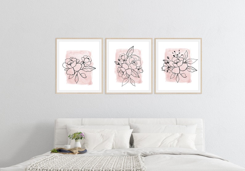 Set of 3 Prints Flower Floral Print Set of 3 Floral Print Etsy