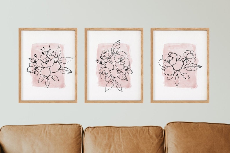 Set of 3 Prints Flower Floral Print Set of 3 Floral Print Etsy