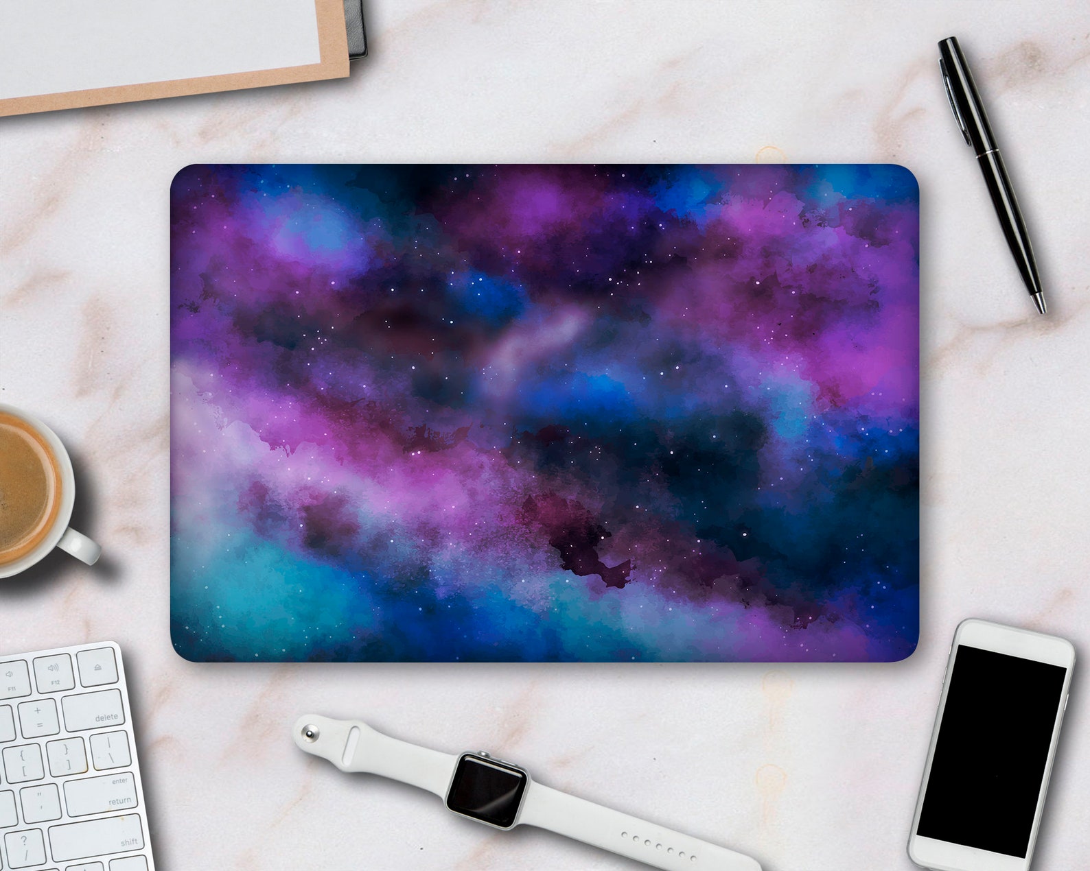Space laptop decal galaxy notebook vinyl decal starry sky Etsy