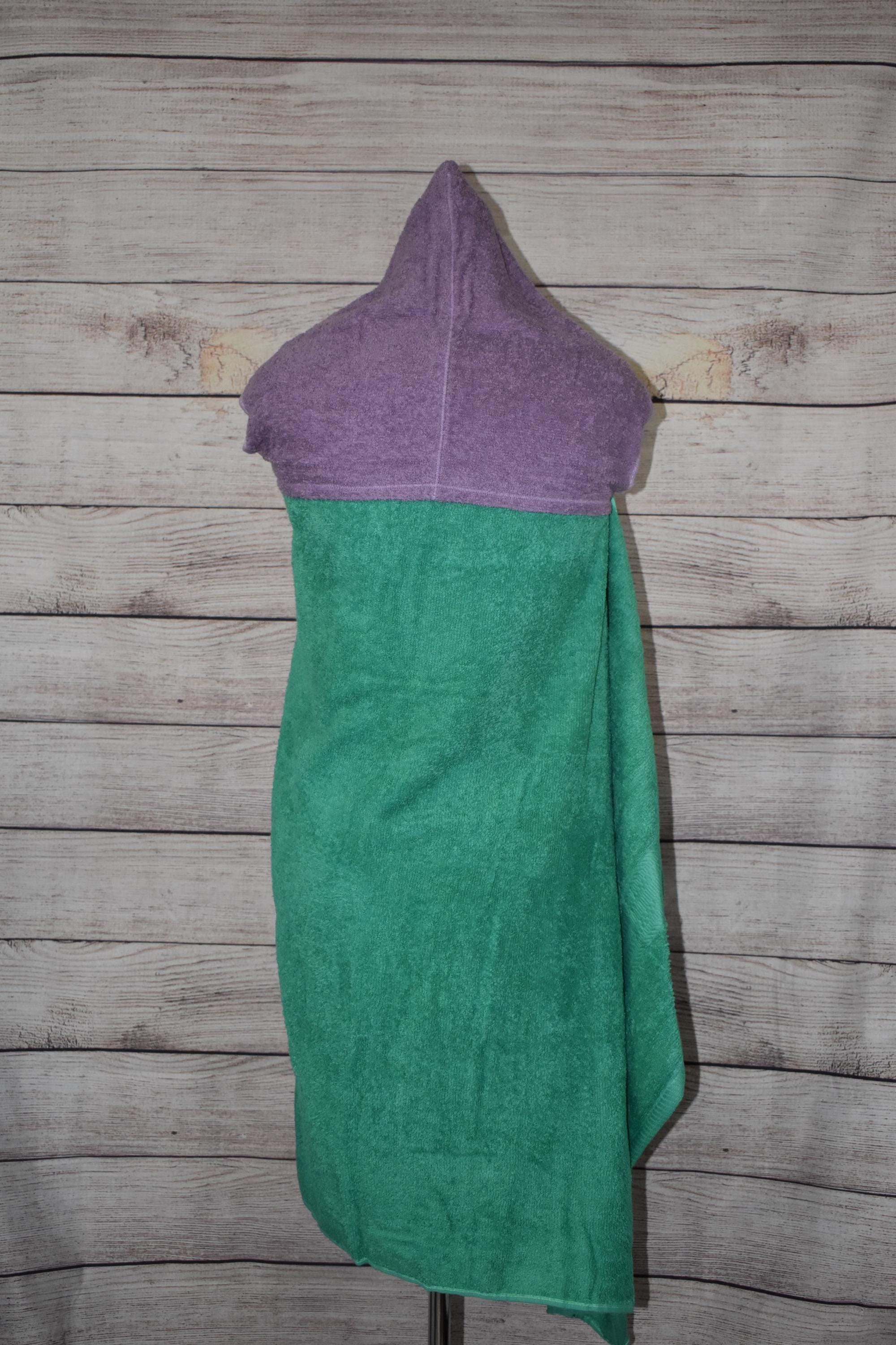 Mermaid Tail Hooded Towel, Personalized Free, Unique Gift, Bath Towel, Pool Towel, Beach Towel, Child Towel - Thumbnail 4