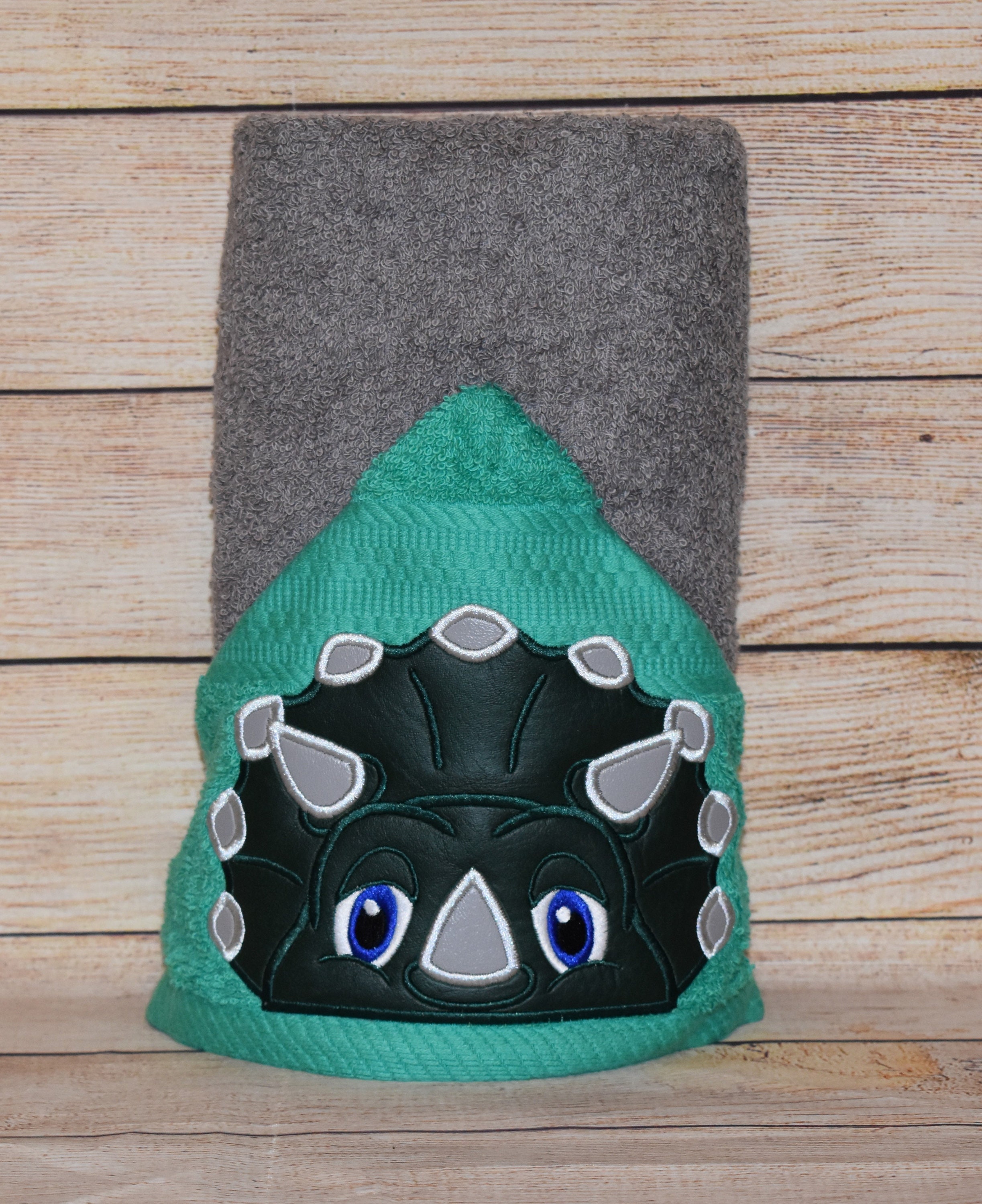 Dinosaur Hooded Towel, Personalized Free, Unique Gift, Bath Towel, Pool Towel, Beach Towel, Child Towel - Thumbnail 2