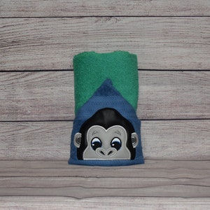 Personalized Gorilla Hooded Towel for kids, gifts for kids, hooded bath towel for toddlers, baby shower gift, pool towels