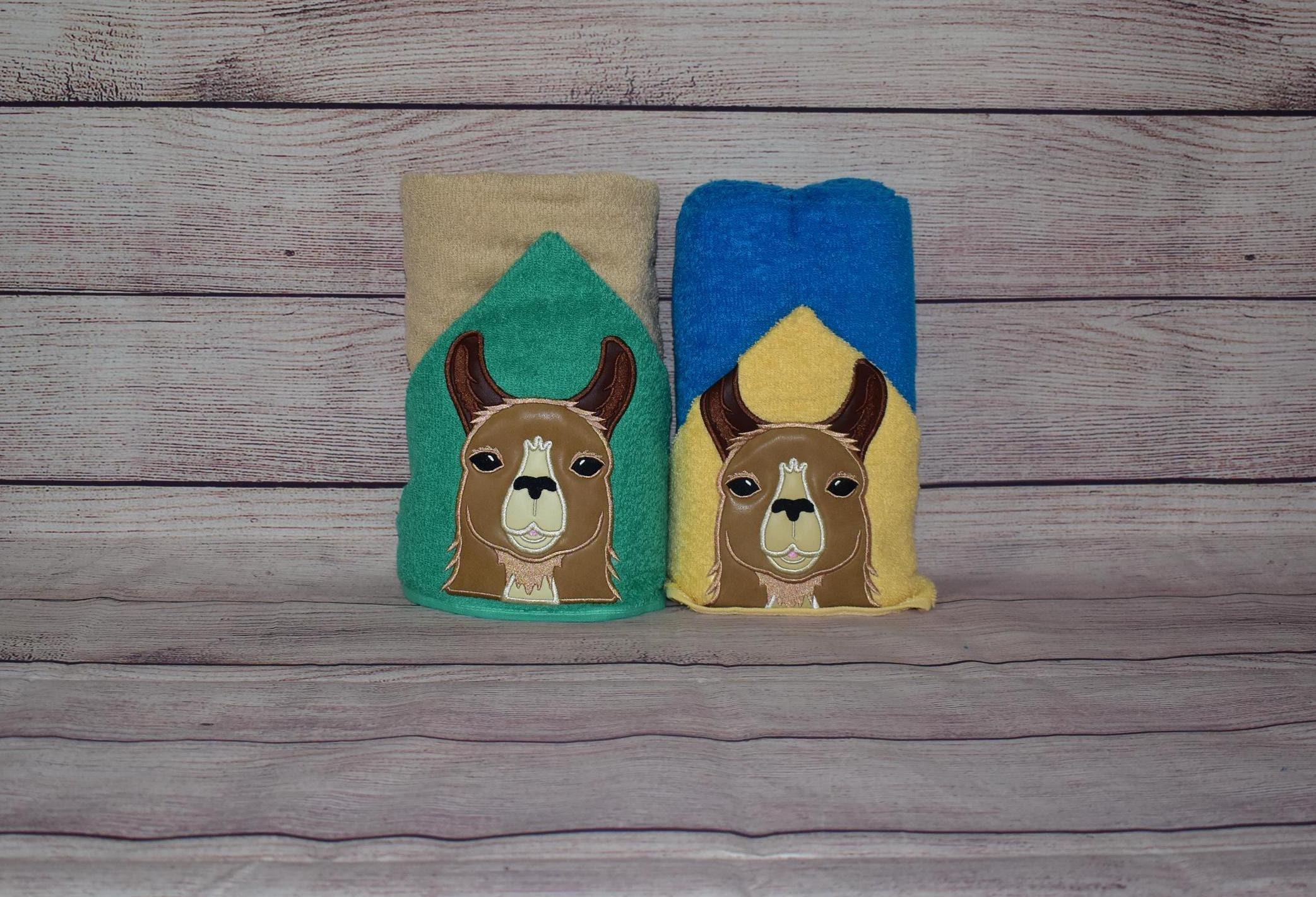 Llama Hooded Towel, Personalized Free, Unique Gift, Bath Towel, Pool Towel, Beach Towel, Child Towel - Image 1
