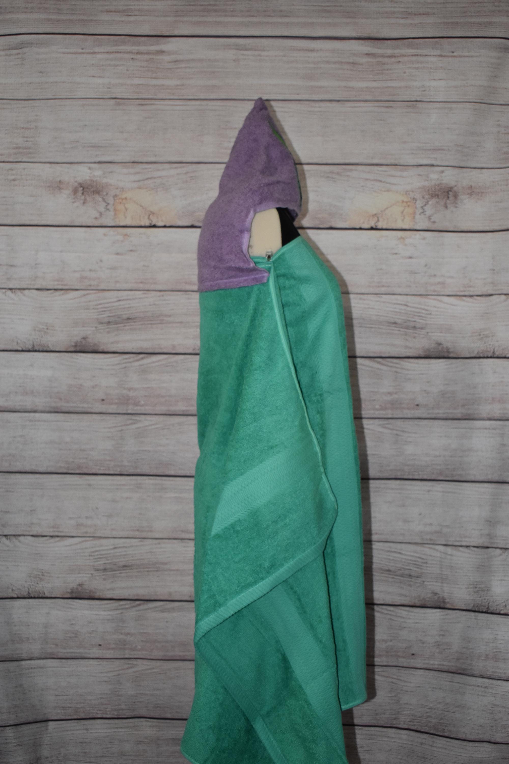 Mermaid Tail Hooded Towel, Personalized Free, Unique Gift, Bath Towel, Pool Towel, Beach Towel, Child Towel - Thumbnail 3