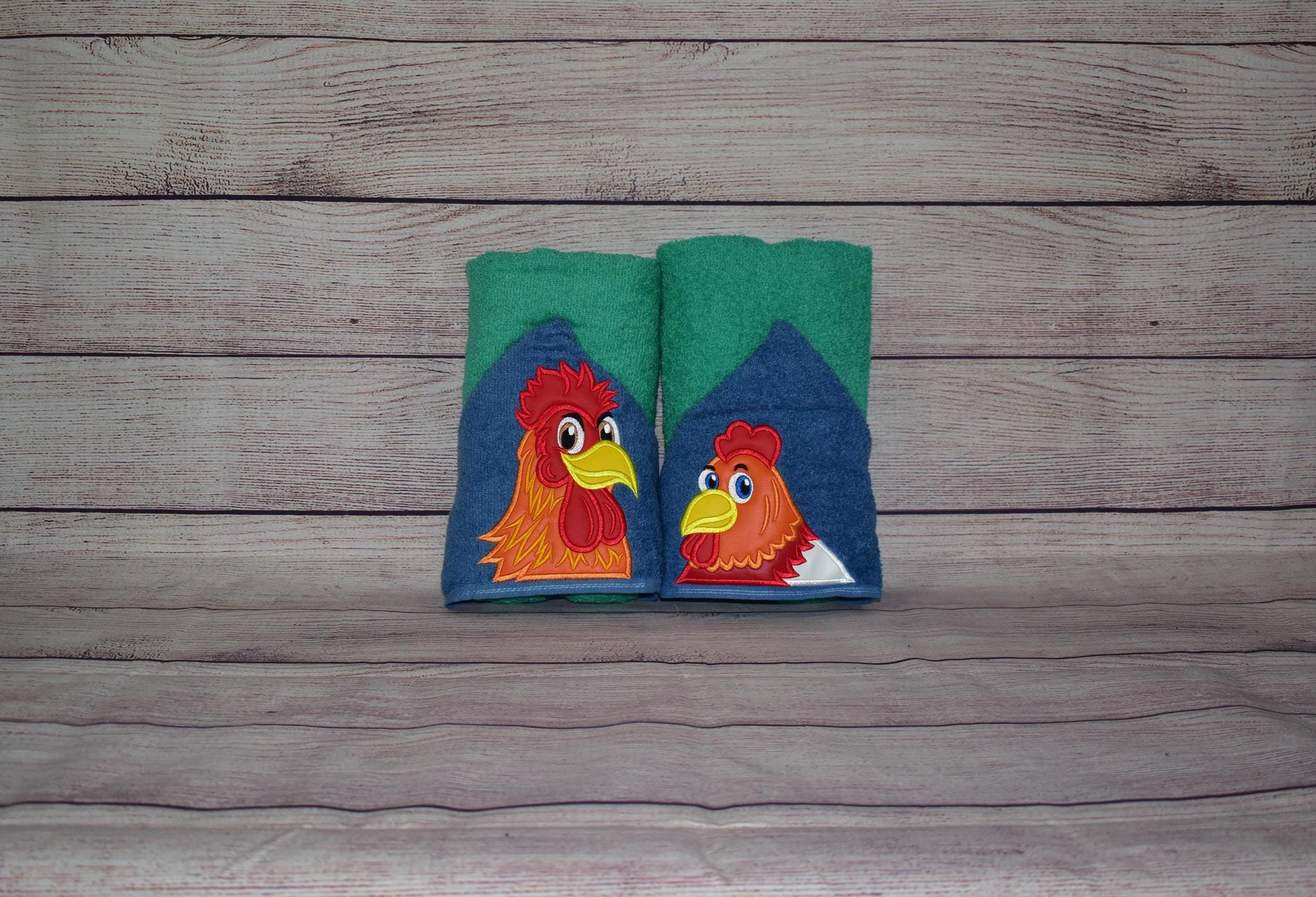 Chicken Hooded Towel, Personalized Free, Unique Gift, Bath Towel, Pool Towel, Beach Towel, Child Towel - Image 1