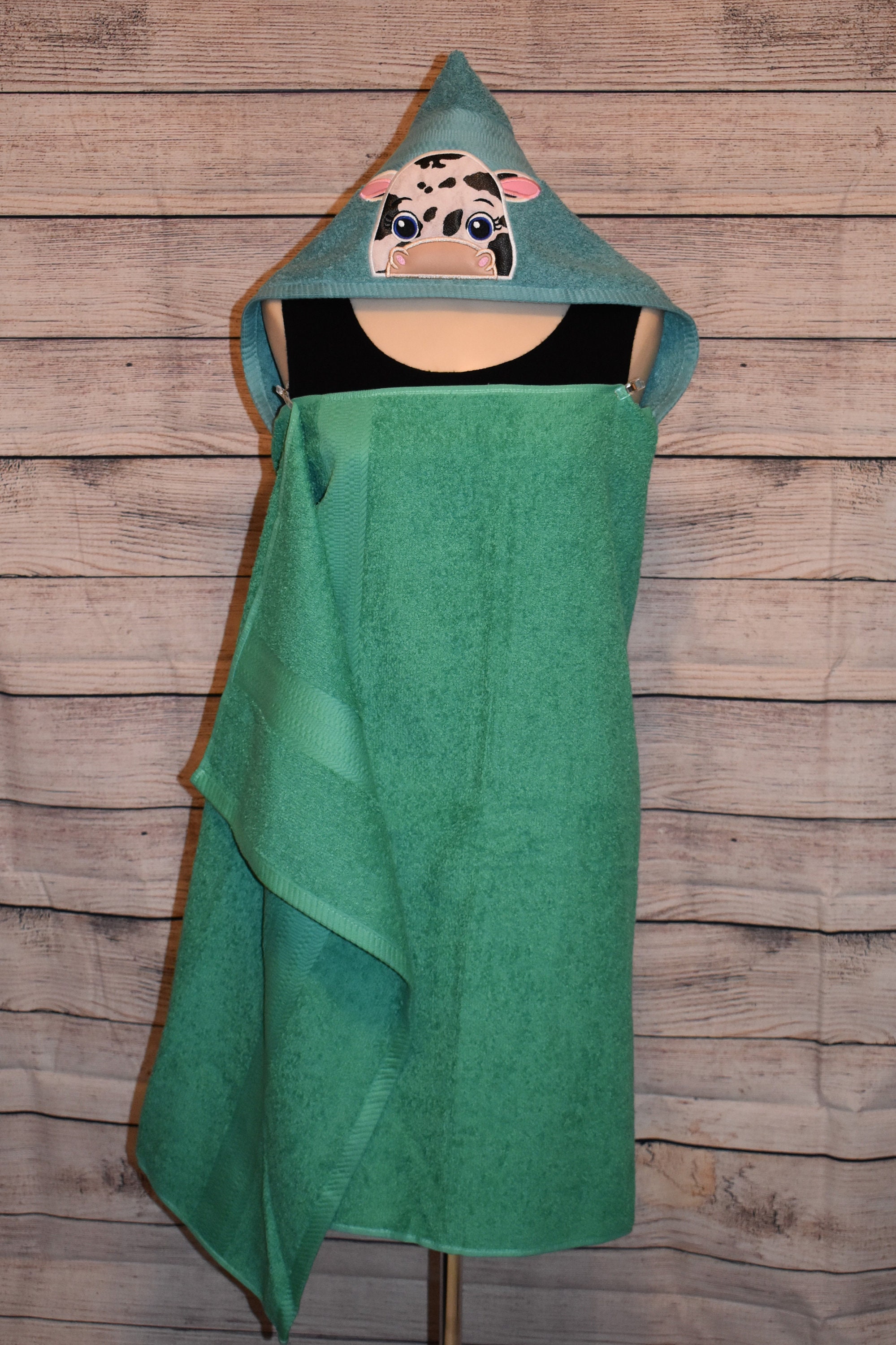Cow Hooded Towel, Personalized Free, Unique Gift, Bath Towel, Pool Towel, Beach Towel, Child Towel - Thumbnail 2