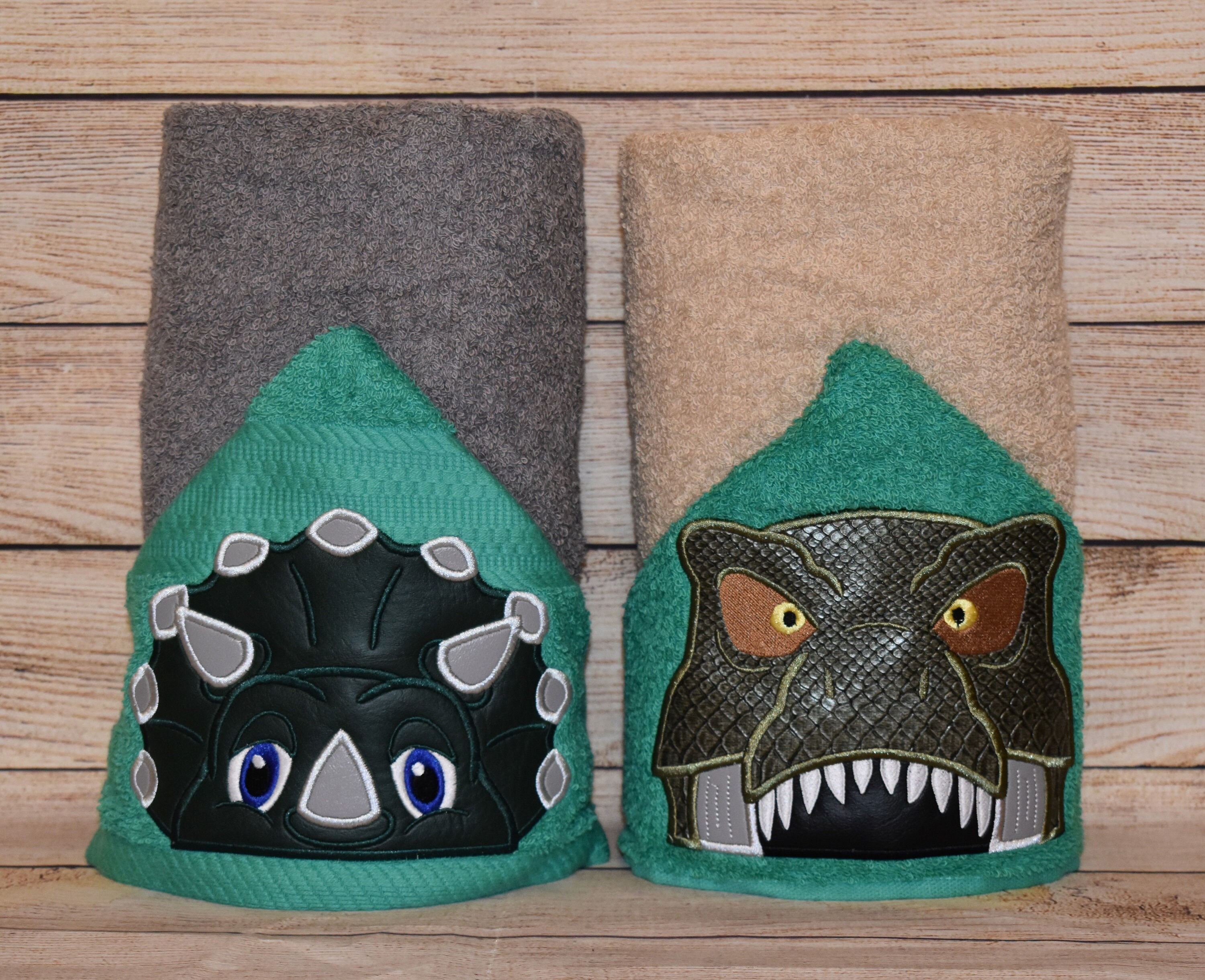 Dinosaur Hooded Towel, Personalized Free, Unique Gift, Bath Towel, Pool Towel, Beach Towel, Child Towel
