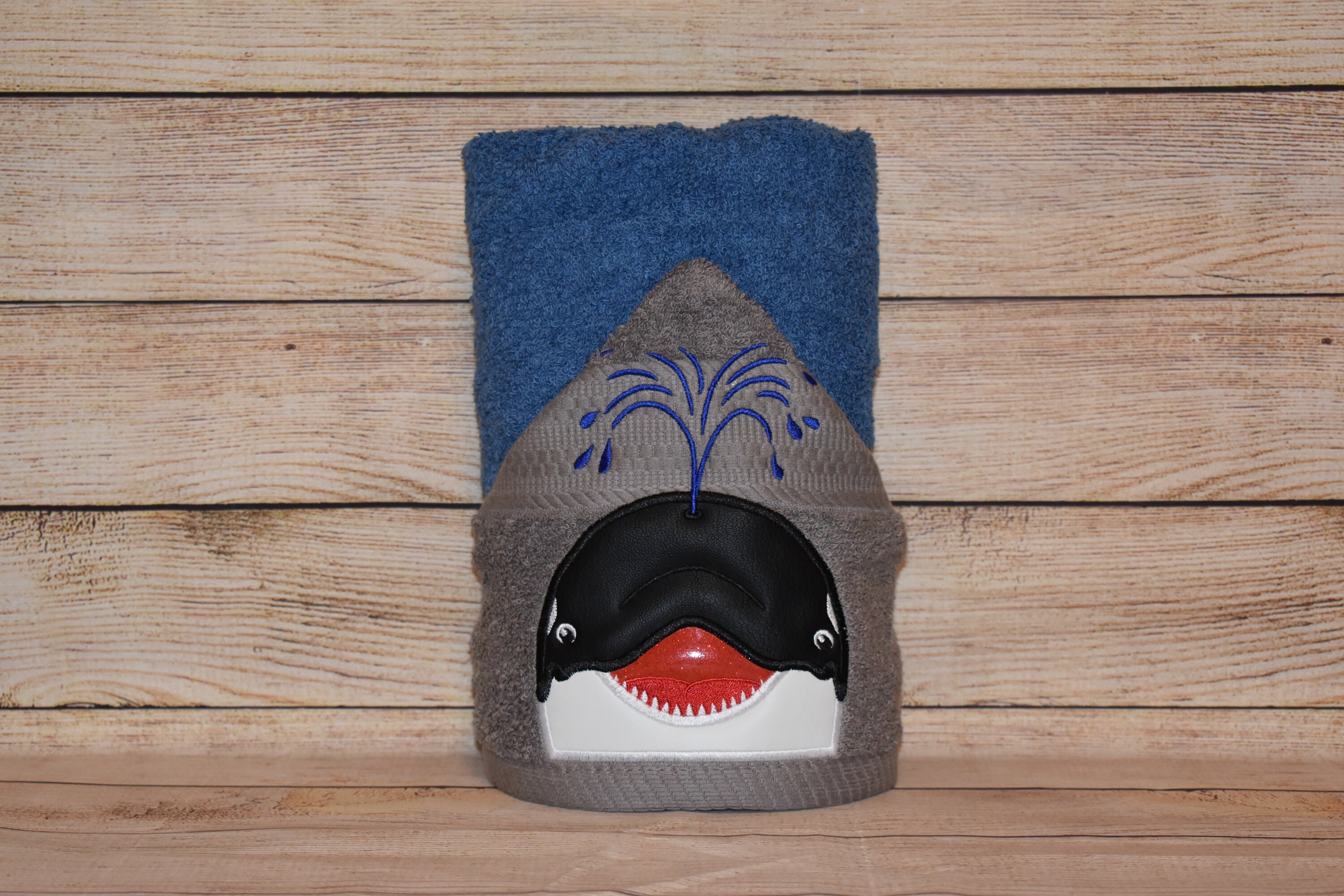 Whale Hooded Towel, Personalized Free, Unique Gift, Bath Towel, Pool Towel, Beach Towel, Child Towel