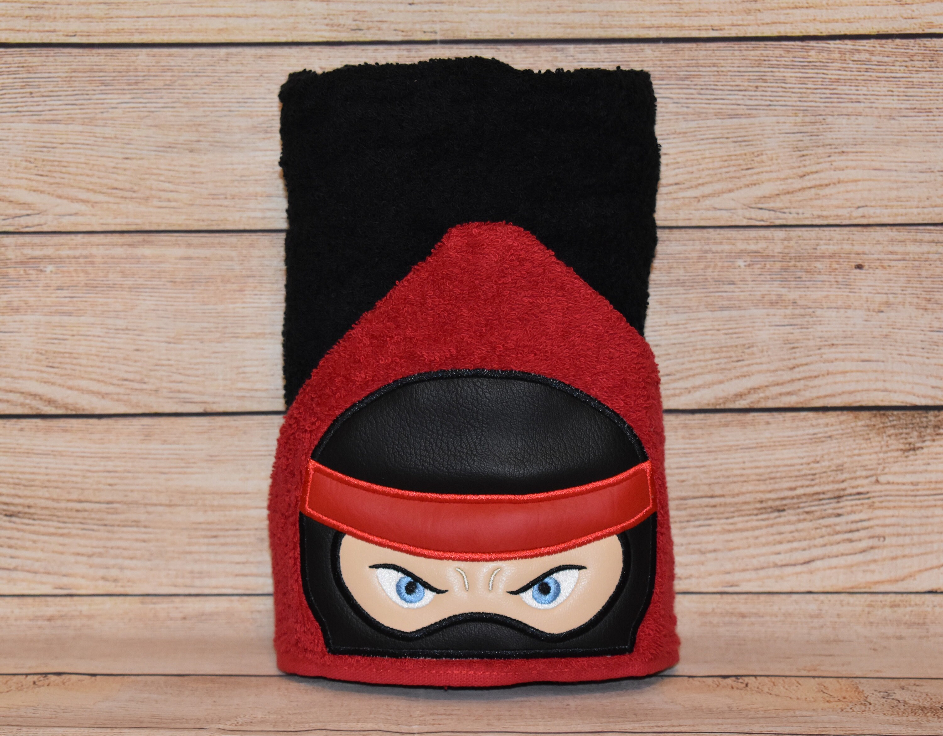 Ninja Hooded Towel, Personalized Free, Unique Gift, Bath Towel, Pool Towel, Beach Towel, Child Towel