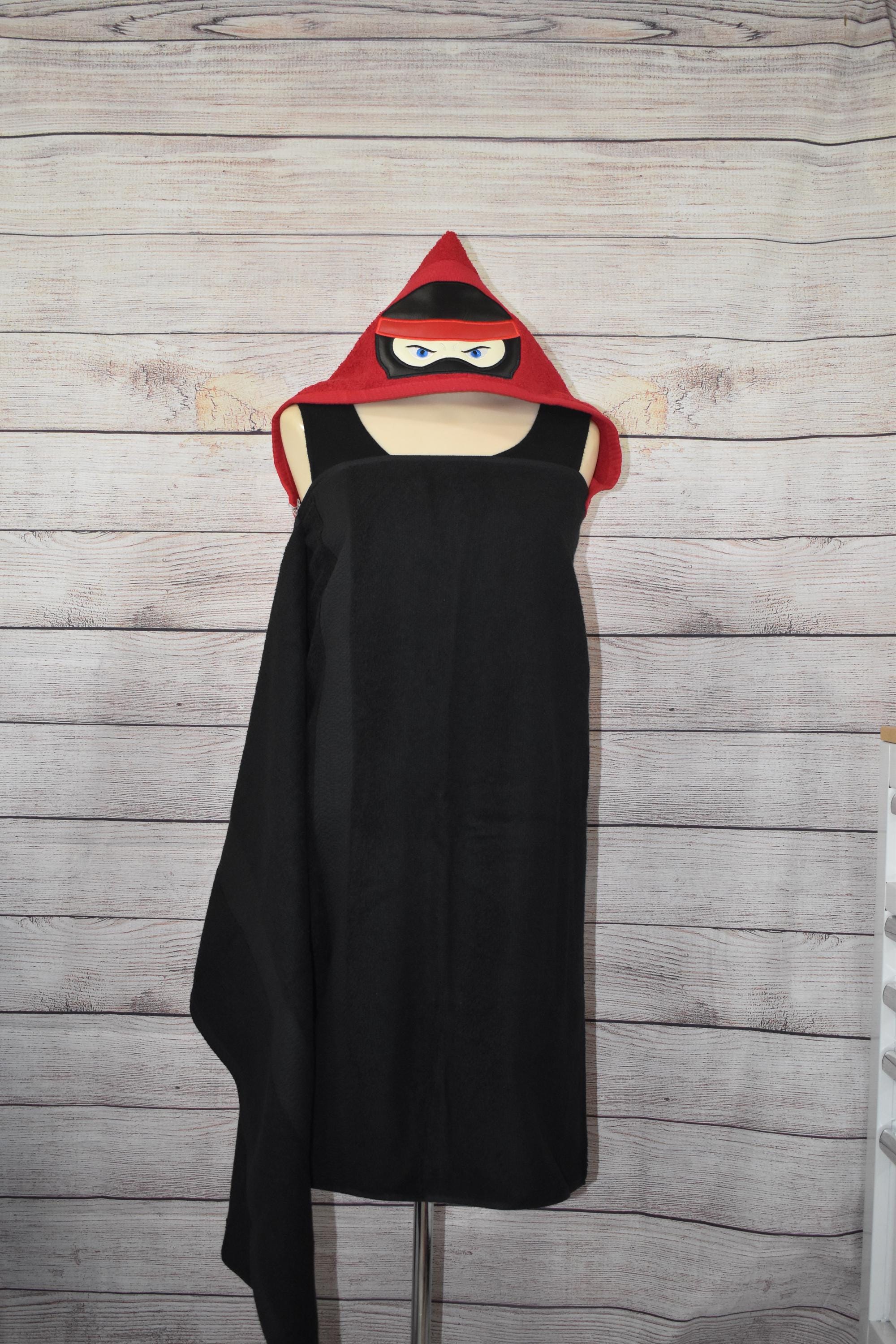 Ninja Hooded Towel, Personalized Free, Unique Gift, Bath Towel, Pool Towel, Beach Towel, Child Towel - Thumbnail 2
