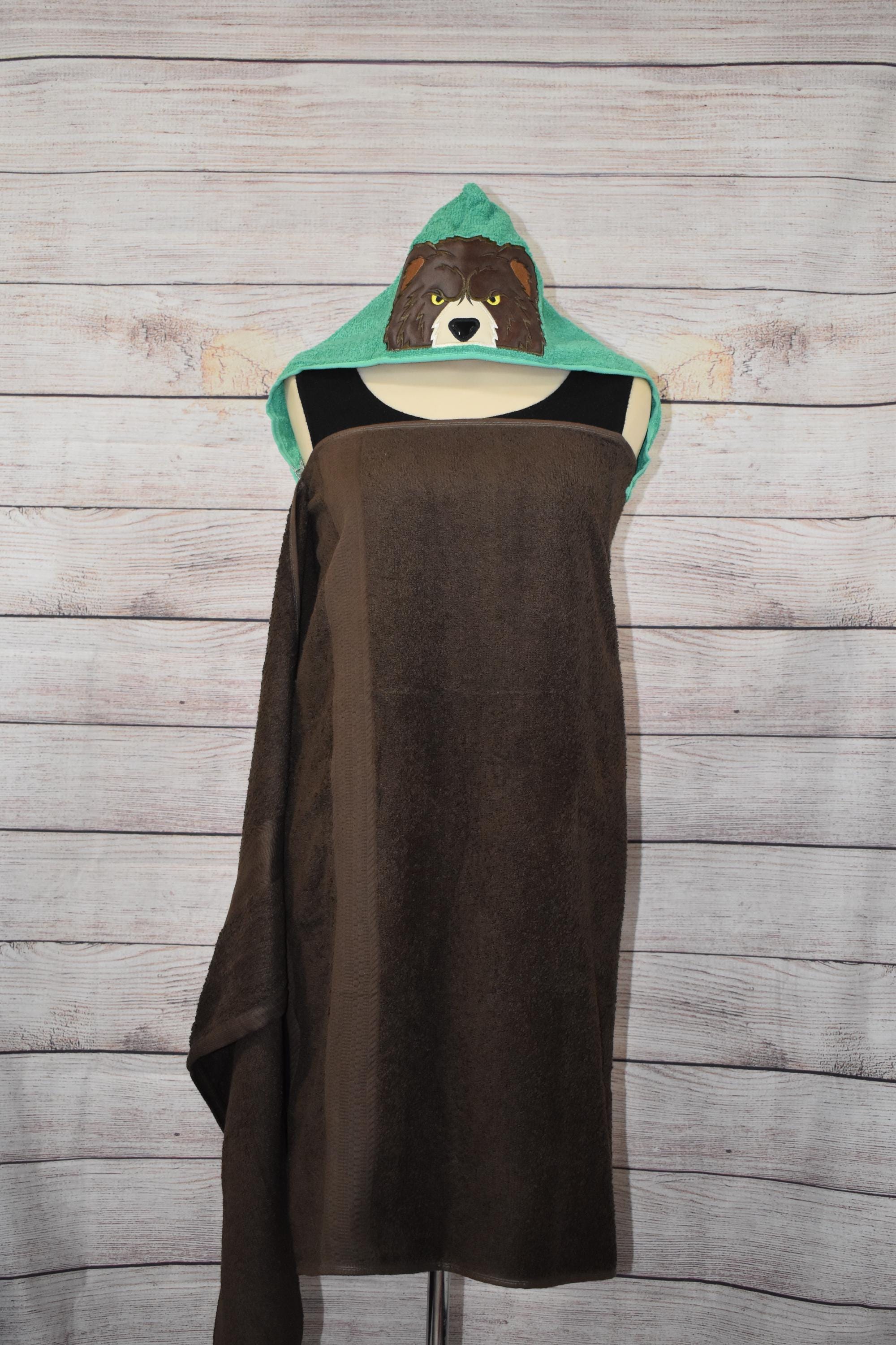 Bear Hooded Towel/Personalized Free /Unique Gift/Bath Towel/Pool Towel/Beach Towel/Child Towel - Thumbnail 2