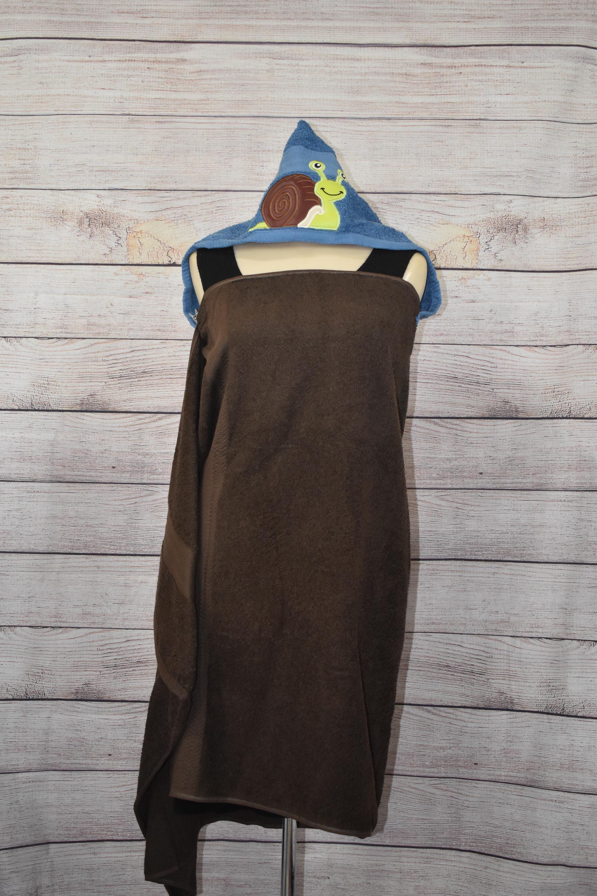 Snail Hooded Towel, Personalized Free, Unique Gift, Bath Towel, Pool Towel, Beach Towel, Child Towel - Thumbnail 2