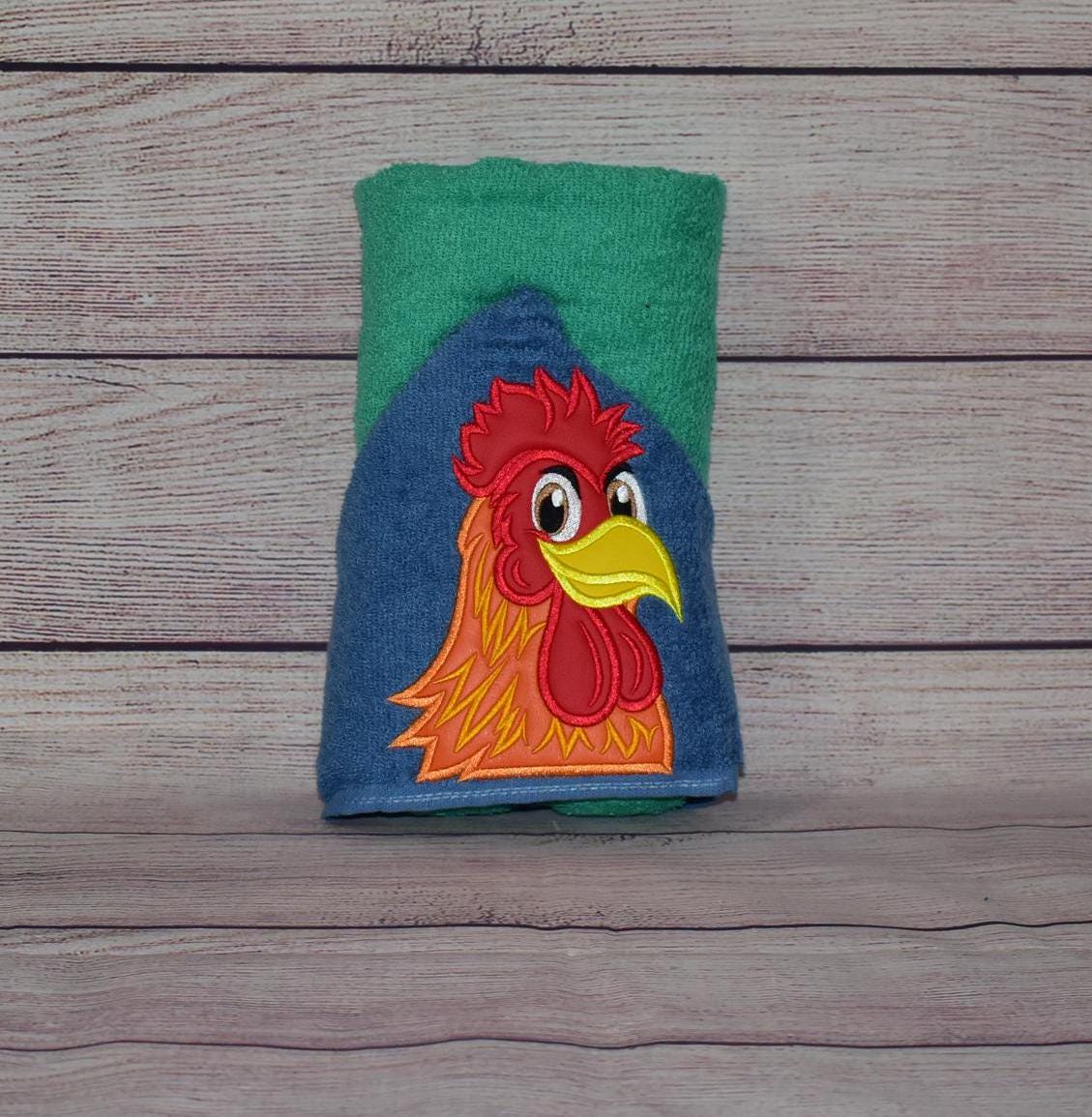 Chicken Hooded Towel, Personalized Free, Unique Gift, Bath Towel, Pool Towel, Beach Towel, Child Towel - Thumbnail 3