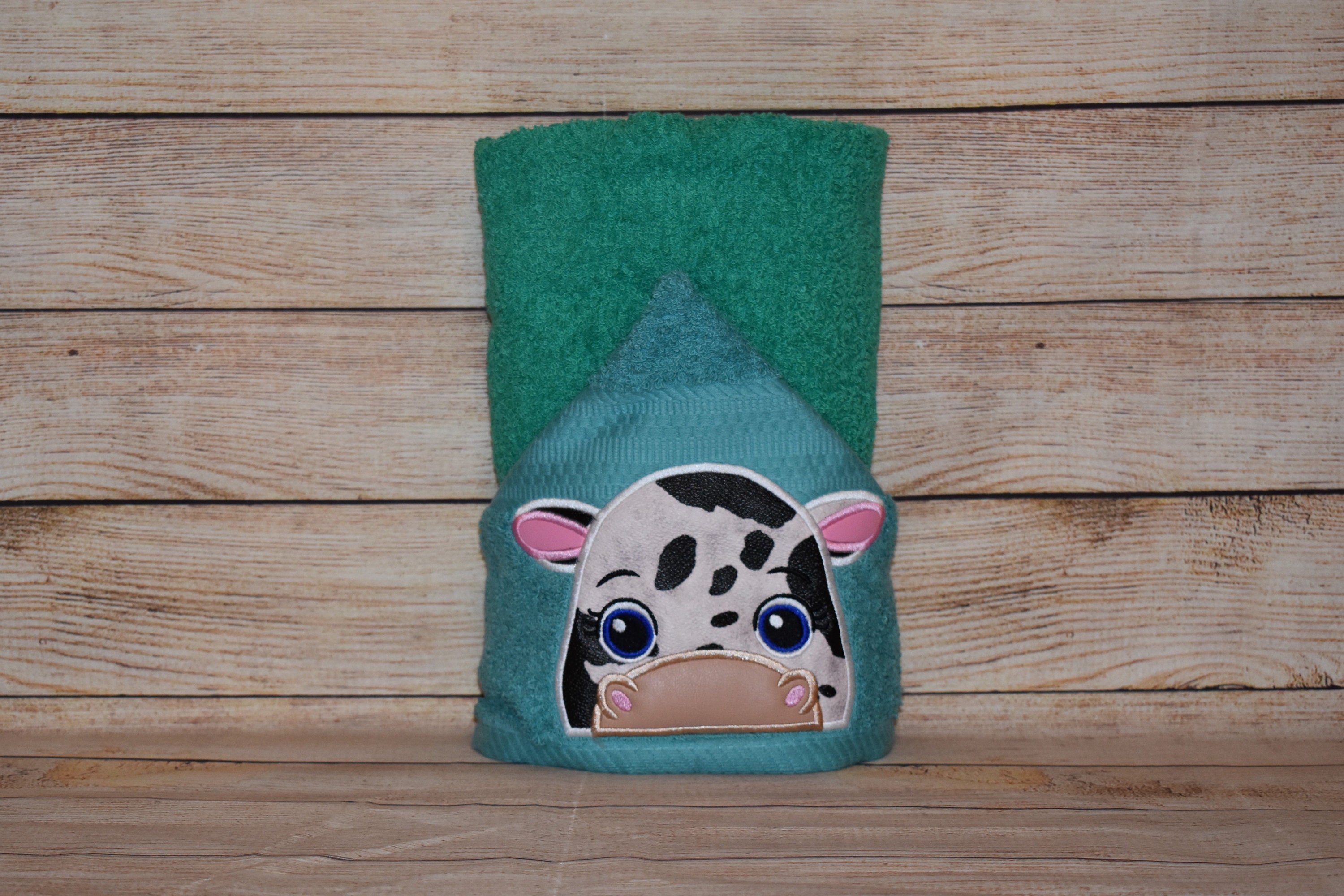 Cow Hooded Towel, Personalized Free, Unique Gift, Bath Towel, Pool Towel, Beach Towel, Child Towel