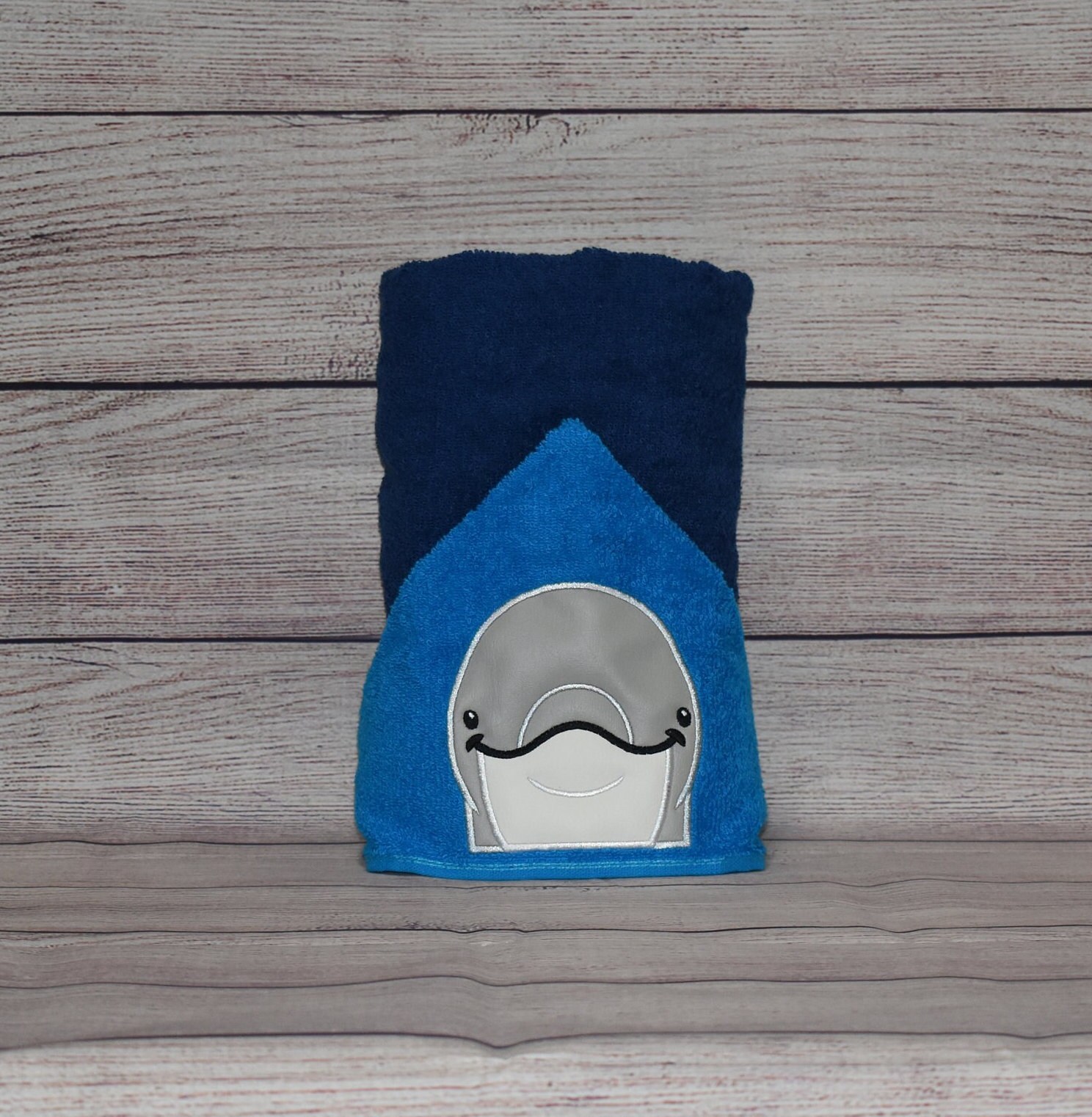 Dolphin Hooded Towel, Personalized Free, Bath Towel, Pool Towel, Beach Towel, Child Towel, Unique Gift - Thumbnail 3