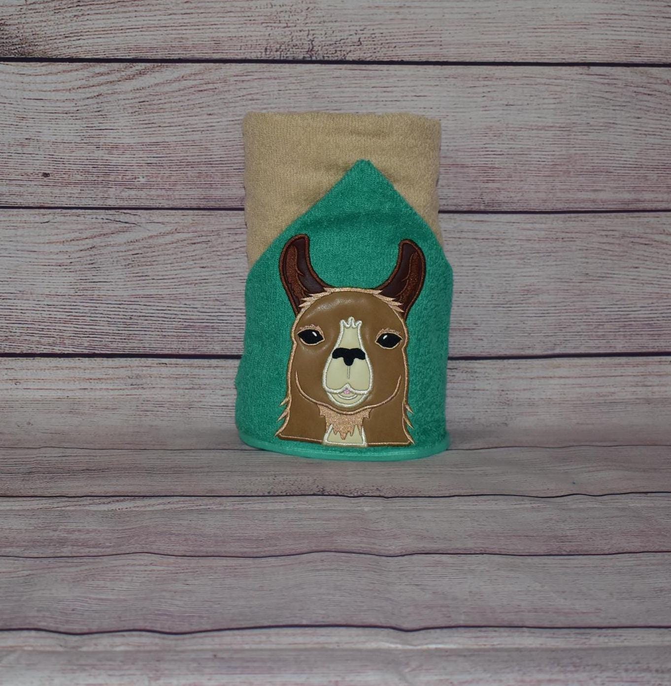 Llama Hooded Towel, Personalized Free, Unique Gift, Bath Towel, Pool Towel, Beach Towel, Child Towel - Thumbnail 2