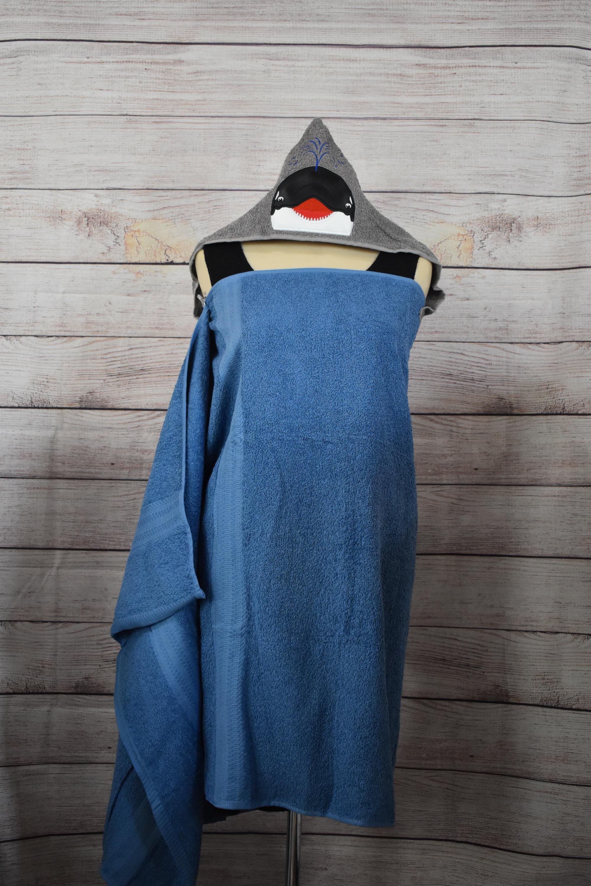 Whale Hooded Towel, Personalized Free, Unique Gift, Bath Towel, Pool Towel, Beach Towel, Child Towel - Thumbnail 2