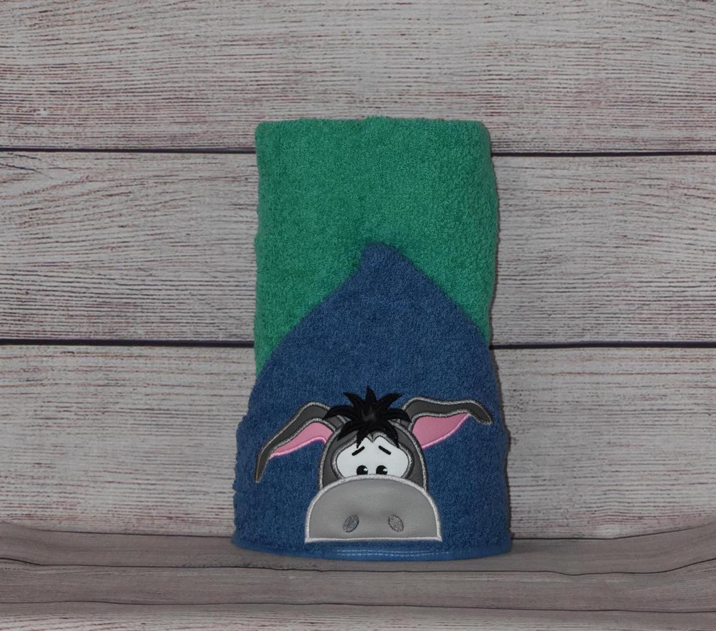Personalized Donkey Hooded Towel for kids, hooded bath towel for toddlers, baby shower gift, pool towels