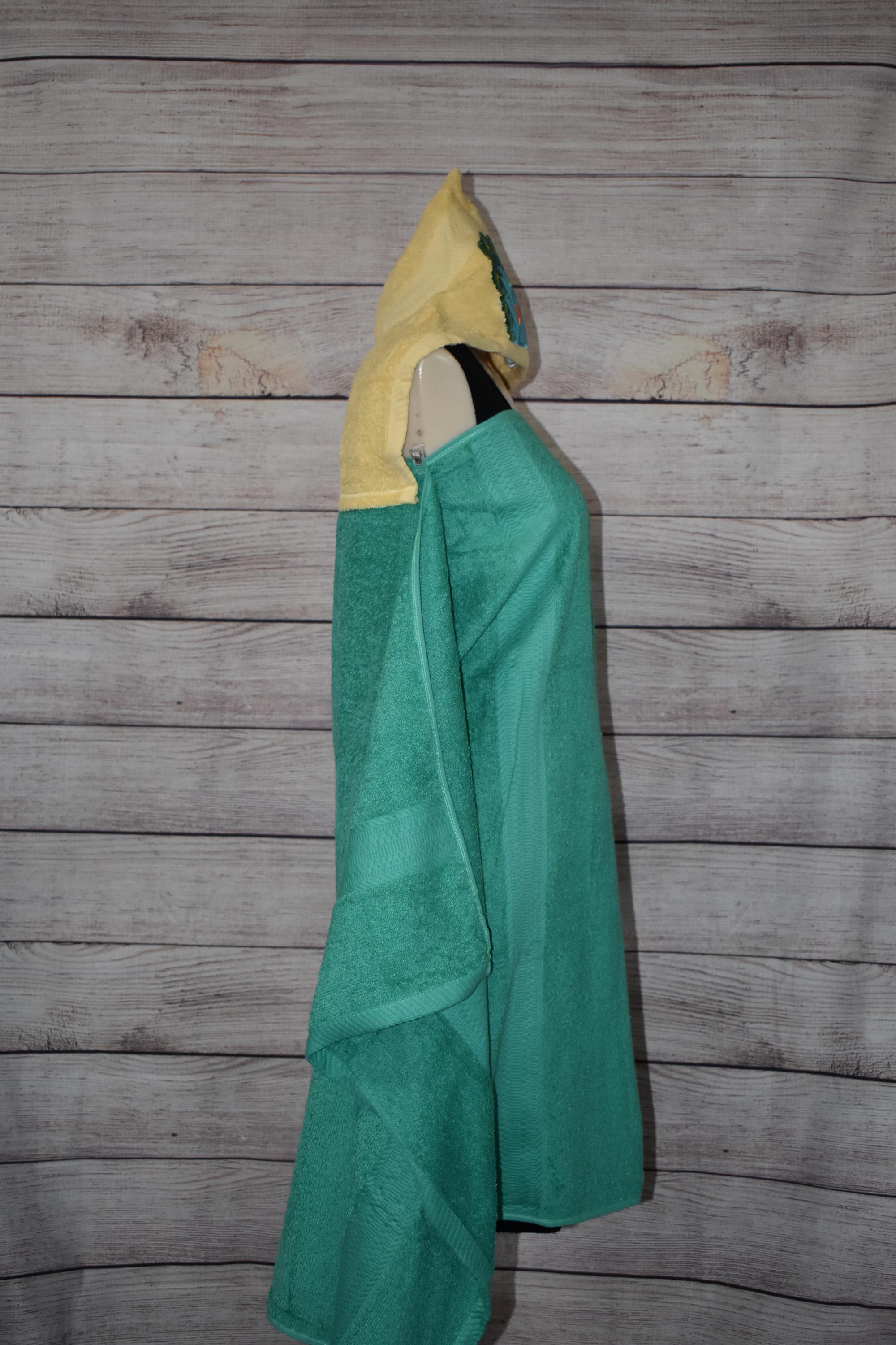 Peacock Hooded Towel, Personalized Free, Unique Gift, Bath Towel, Pool Towel, Beach Towel, Child Towel - Thumbnail 5