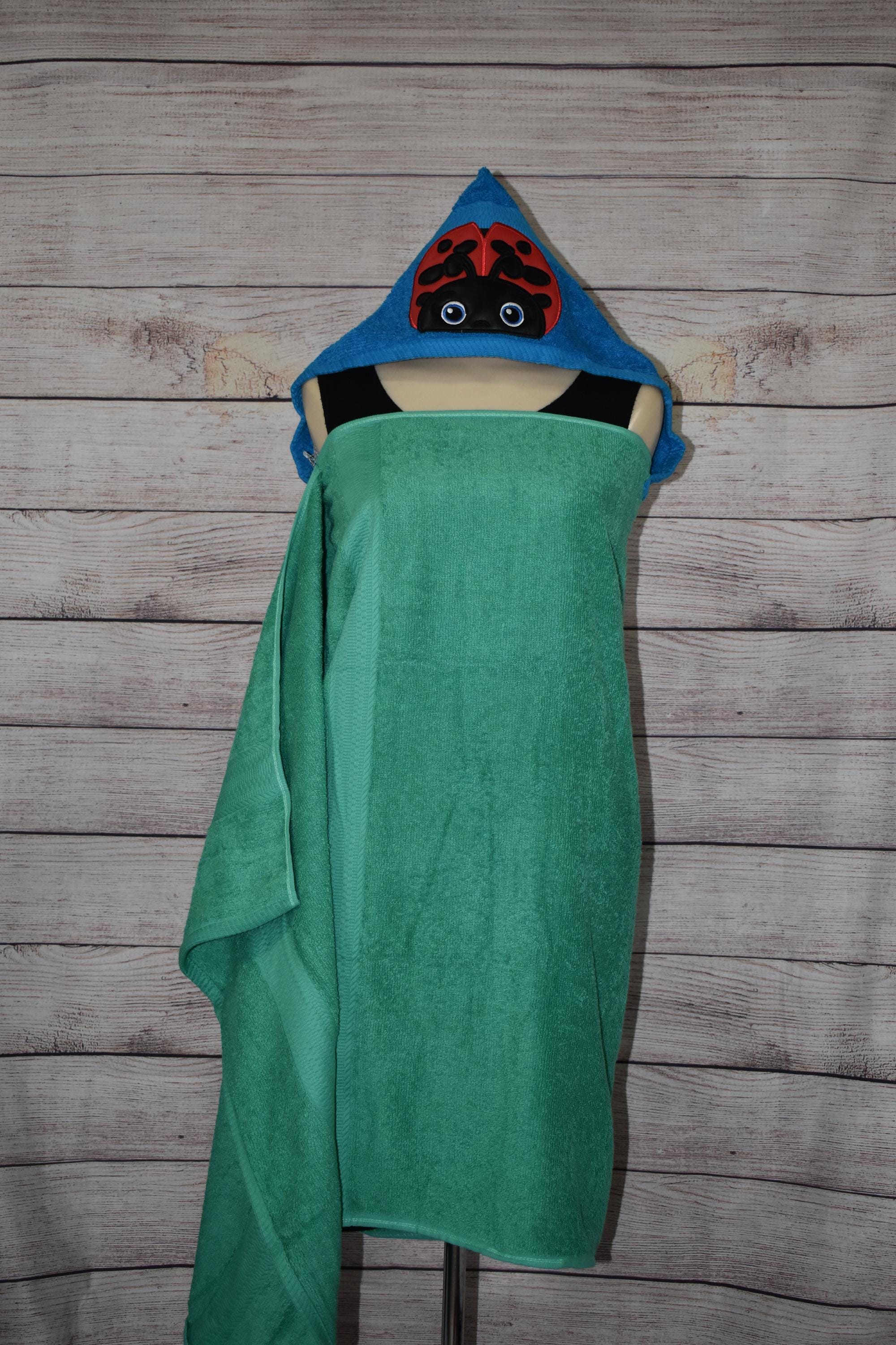 Ladybug Hooded Towel, Personalized Free, Unique Gift, Bath Towel, Pool Towel, Beach Towel, Child Towel - Thumbnail 2