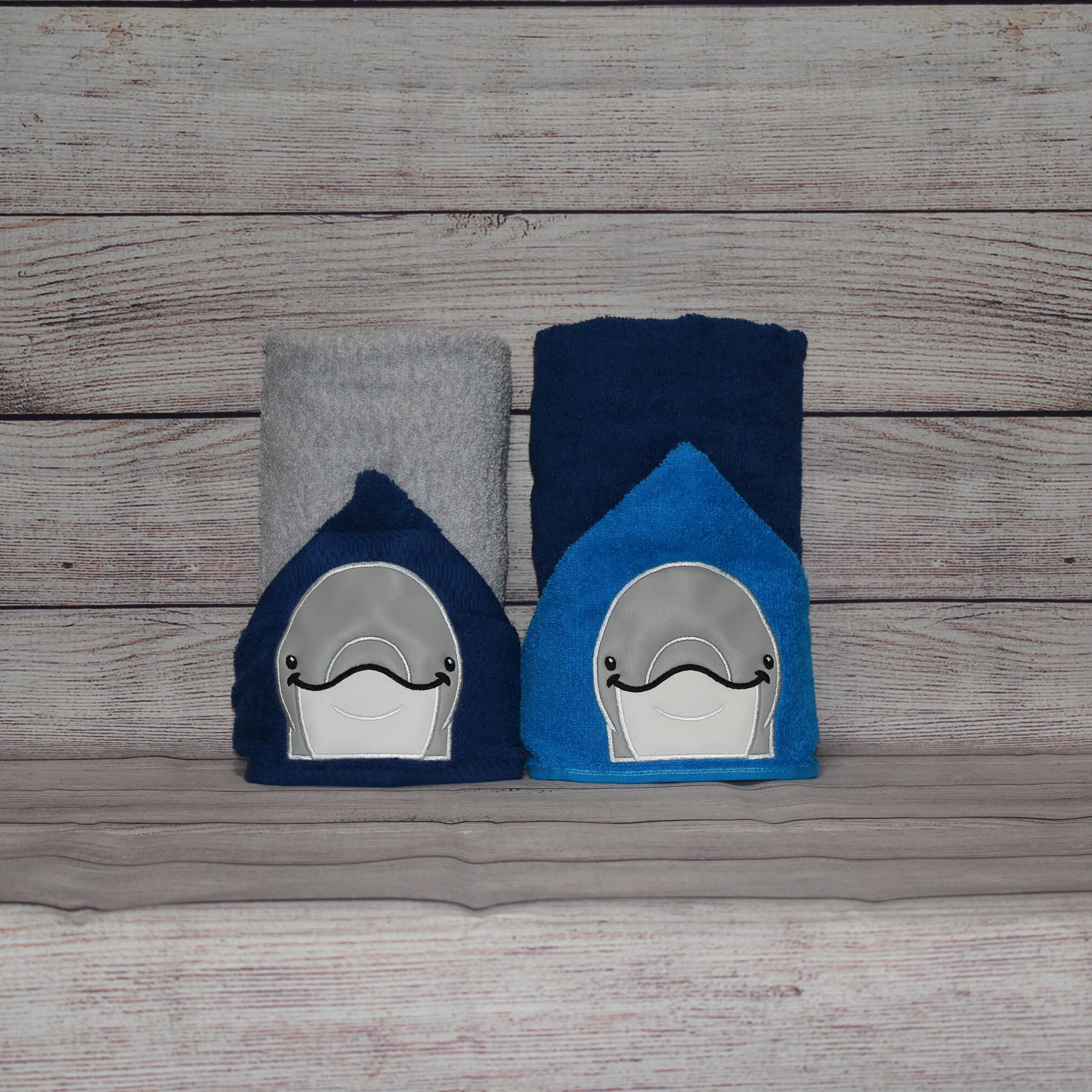 Dolphin Hooded Towel, Personalized Free, Bath Towel, Pool Towel, Beach Towel, Child Towel, Unique Gift