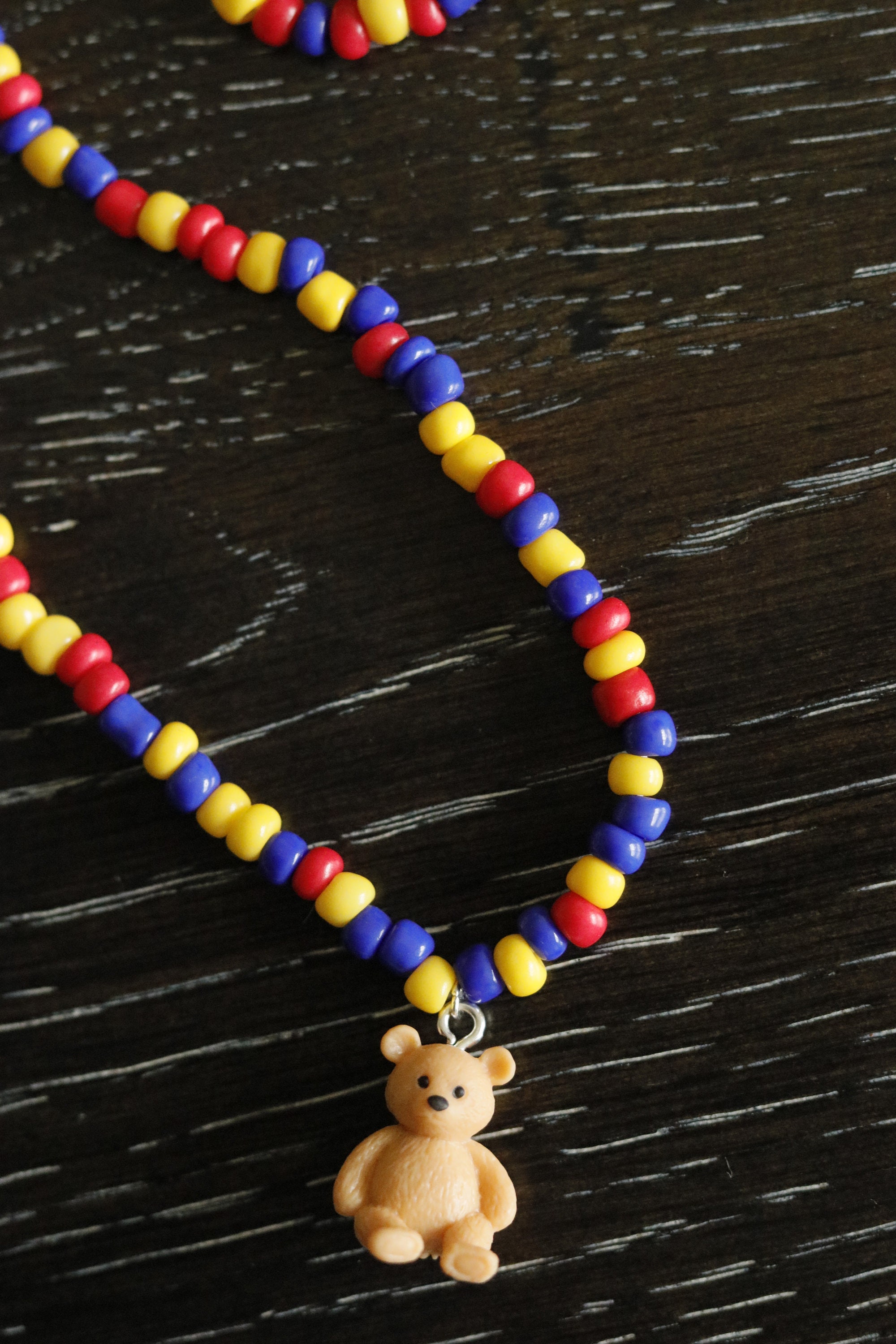 Teddy bear beaded necklace Etsy.de
