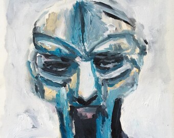 MF DOOM Poster Canvas - Art Print of Oil Painting, Metalface Mask Madvillain Art 30 x 30 cm, 40 x 40 cm etc