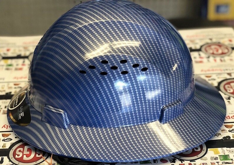 Hydro Dipped Hard Hat Blue/silver by Truecrest Etsy