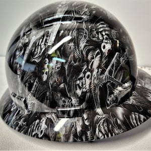 Benutzerdefinierte Hydro Dipped Schwarz Skelett Vollrand Schutzhelm