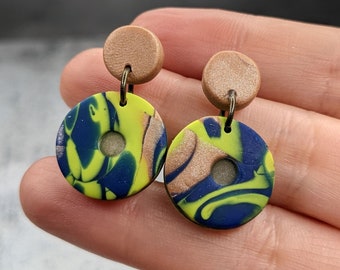 Colorful Drop Earrings, Handmade Statement Earrings, Unique Clay Jewelry, Statement Jewelry For Women, Unique Gift For Mother's Day