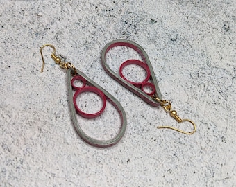 Handmade Lightweight Elegant Dangle Earrings, Unique Paper Jewelry