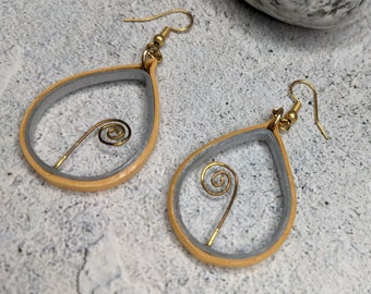 Minimalistic Dangle Earrings, Handmade Earrings, Unique Paper Earrings, Spiral Earrings, Elegant Dangle Earrings, Gift For Mother's Day