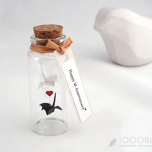 You & Me Crane, I Carry Your Heart With Me, I LOVE U Gift, 1st Anniversary Ornament, Paper Anniversary Gift