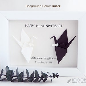 Origami Crane Paper Anniversary Gifts, First Anniversary Gift, Personalized Love Gift, Love Birds, Origami Crane Wedding, Gift for Him image 3