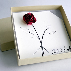 Origami Rose örhänge: Sterlingsilver, pappersblomma, kawaii bijoux bild 7