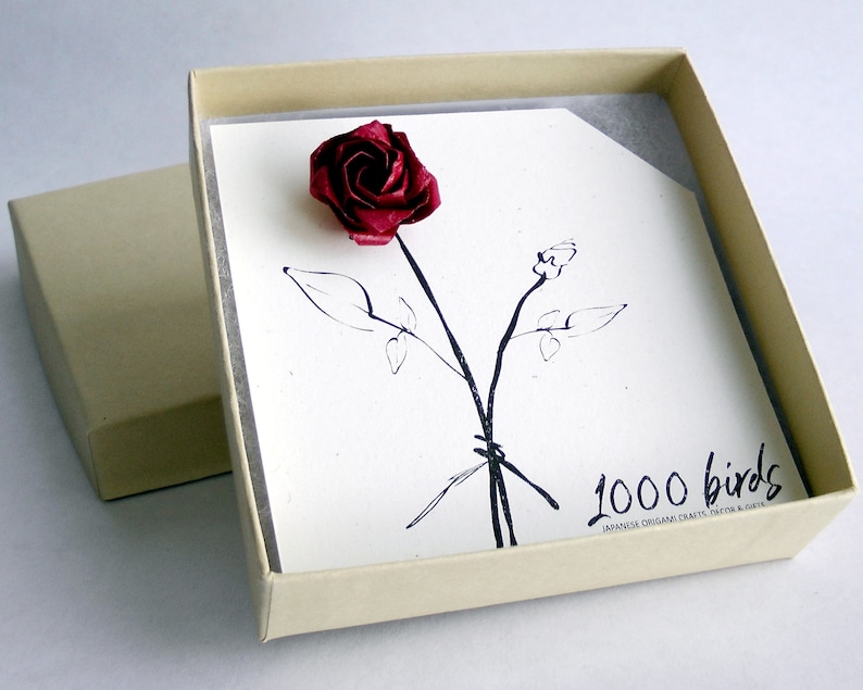 Origami Rose örhänge: Sterlingsilver, pappersblomma, kawaii bijoux bild 7