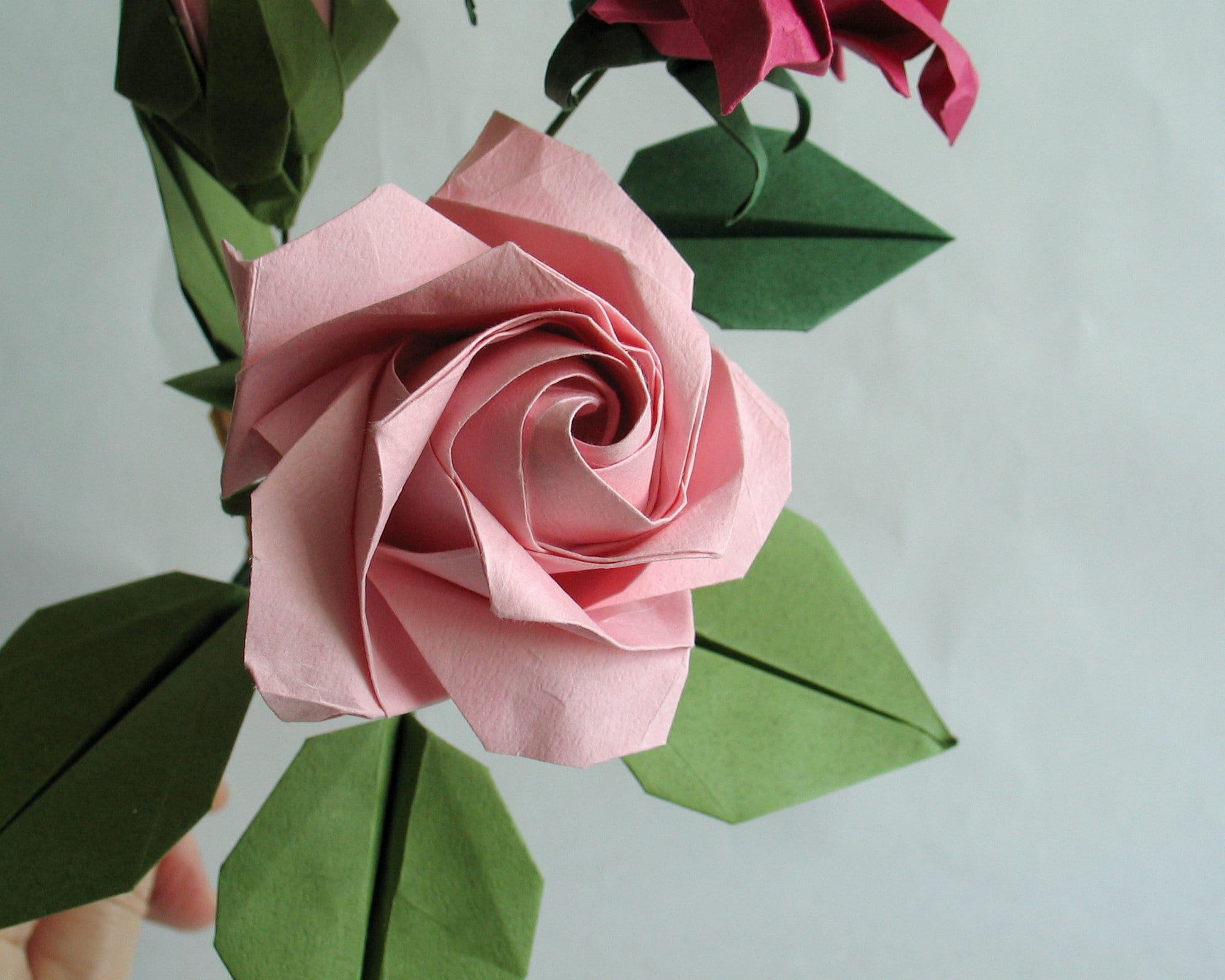 Pink Origami Rose, Magenta Paper Roses, Origami Rose Bouquet, Origami  Decoration, Paper Flower Bouquet, Paper Anniversary, Wedding Flowers 