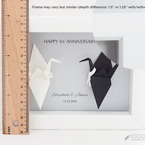 Origami Crane Paper Anniversary Gifts, First Anniversary Gift, Personalized Love Gift, Love Birds, Origami Crane Wedding, Gift for Him image 7