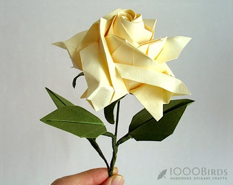 Paper Rose Gift for Her | Handmade Origami Flower | Valentine's Day Gift Girlfriend Wife | First Anniversary Gift | Romantic Present