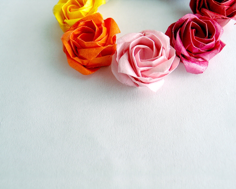 Origami Rose örhänge: Sterlingsilver, pappersblomma, kawaii bijoux bild 5