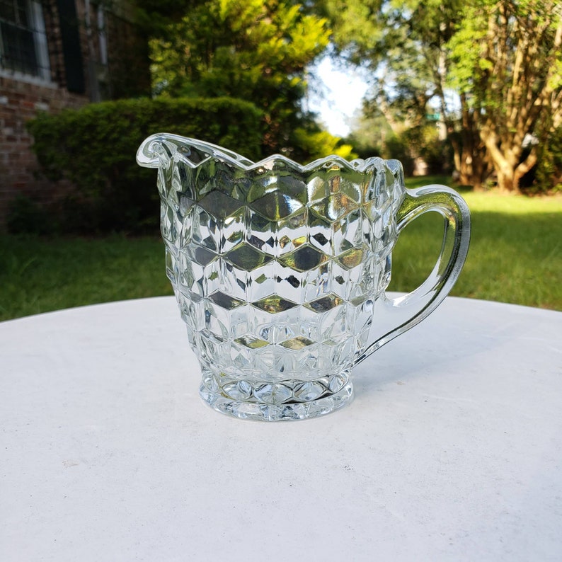Vintage Whitehall Clear Glass Glass Creamer by Indiana Glass Etsy