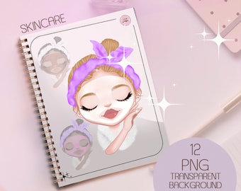 Spa Girl Clipart: Self Care, Beauty Salon PNG (Digital Download)