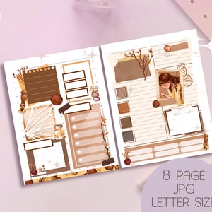 Vintage Girl Printable Writing Paper: lined, dots, divide page, decorative paper,Planner Inserts (Digital Download)