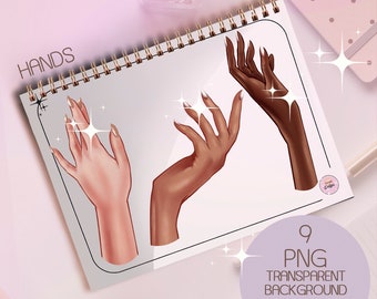 Female Hands PNG: Beauty Hand Gestures Digital Art, overlay, mockup (Digital Download)